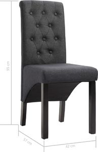 vidaXL Krzesła do jadalni, 6 szt., ciemnoszare, tapicerowane tkaniną 8