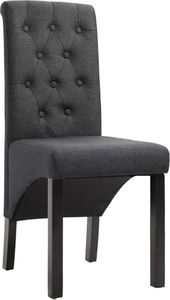 vidaXL Krzesła do jadalni, 4 szt., ciemnoszare, tapicerowane tkaniną 3