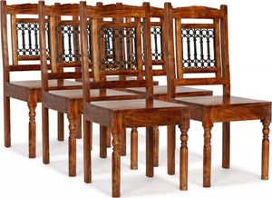 vidaXL Krzesła z litego drewna stylizowanego na sheesham, 6 szt. 1