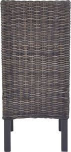 vidaXL Krzesła stołowe, 4 szt., brązowe, rattan Kubu i drewno mango 5