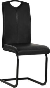 vidaXL Krzesła stołowe, 6 szt., czarne, sztuczna skóra 3