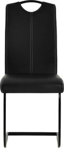 vidaXL Krzesła stołowe, 6 szt., czarne, sztuczna skóra 4
