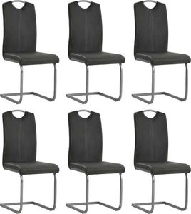 vidaXL Krzesła stołowe, 6 szt., szare, sztuczna skóra 1