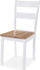 vidaXL Krzesła stołowe, 6 szt., białe, lite drewno kauczukowe 2