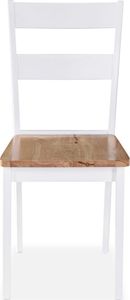 vidaXL Krzesła stołowe, 6 szt., białe, lite drewno kauczukowe 3