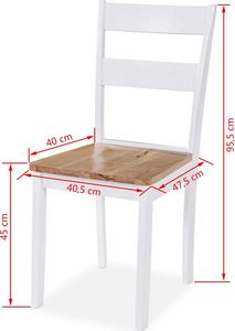 vidaXL Krzesła stołowe, 6 szt., białe, lite drewno kauczukowe 6