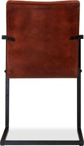 vidaXL Krzesła stołowe, 6 szt. brązowe, skóra naturalna 8