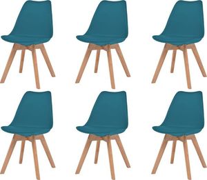 vidaXL Krzesła stołowe, 6 szt., turkusowe, sztuczna skóra 1