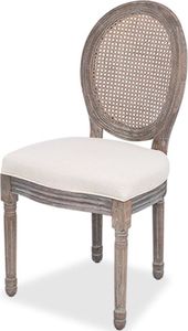 vidaXL Krzesła stołowe, 6 szt., kremowe, tkanina 2