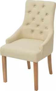 vidaXL Krzesła stołowe, 6 szt., kremowe, tkanina 3