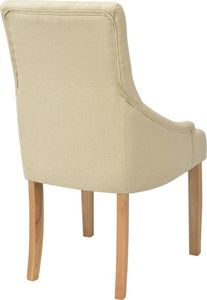 vidaXL Krzesła stołowe, 6 szt., kremowe, tkanina 5