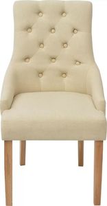 vidaXL Krzesła stołowe, 4 szt., kremowe, tkanina 4