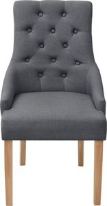 vidaXL Krzesła stołowe, 6 szt., ciemnoszare, tkanina 4