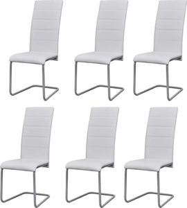 vidaXL Krzesła stołowe, 6 szt., białe, sztuczna skóra 1