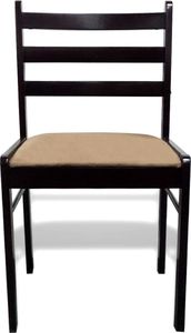 vidaXL Krzesła stołowe, 6 szt., brązowe, lite drewno i aksamit 3