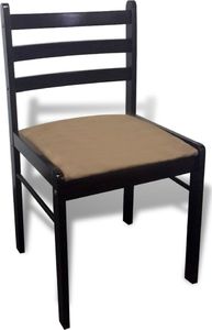 vidaXL Krzesła stołowe, 6 szt., brązowe, lite drewno i aksamit 4