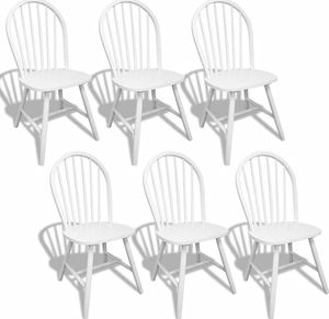 vidaXL Krzesła stołowe, 6 szt., białe, lite drewno (272090) - 272090 2