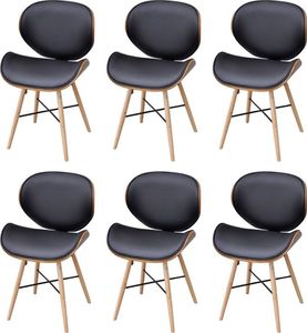 vidaXL Krzesła stołowe, 6 szt., gięte drewno i sztuczna skóra 1