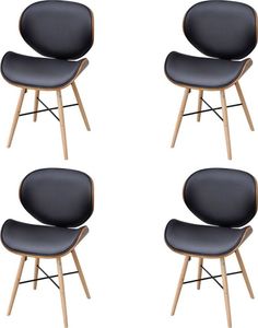 vidaXL Krzesła stołowe, 4 szt., gięte drewno i sztuczna skóra 1