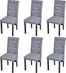 vidaXL Krzesła stołowe, 6 szt., jasnoszare, tkanina 1