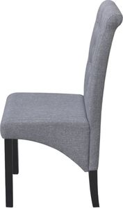 vidaXL Krzesła stołowe, 6 szt., jasnoszare, tkanina 5