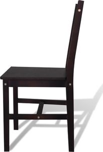 vidaXL Krzesła stołowe, 6 szt., brązowe, drewno sosnowe 2