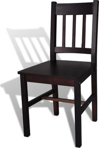 vidaXL Krzesła stołowe, 6 szt., brązowe, drewno sosnowe 4