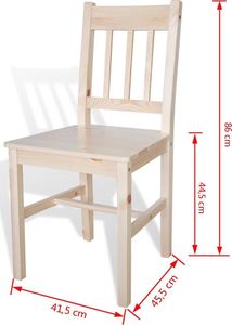 vidaXL Krzesła stołowe, 6 szt., drewno sosnowe 5