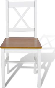 vidaXL Krzesła stołowe, 6 szt., białe, drewno sosnowe 2