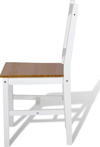 vidaXL Krzesła stołowe, 6 szt., białe, drewno sosnowe 4