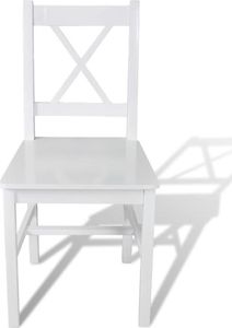 vidaXL Krzesła stołowe, 6 szt., białe, drewno sosnowe 2