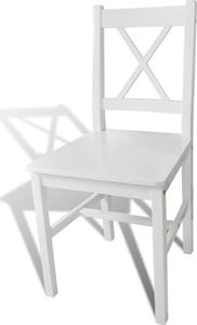 vidaXL Krzesła stołowe, 6 szt., białe, drewno sosnowe 3