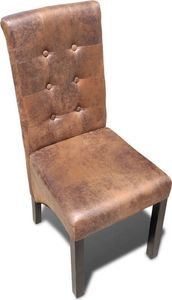 vidaXL Krzesła stołowe, 6 szt., brązowe, sztuczna skóra 3