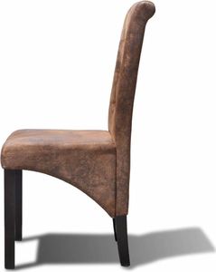 vidaXL Krzesła stołowe, 4 szt., brązowe, sztuczna skóra 4