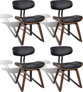 vidaXL Krzesła do jadalni, 4 szt., gięte drewno i sztuczna skóra 1