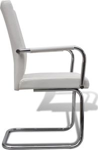 vidaXL Krzesła stołowe, 6 szt., białe, sztuczna skóra 4