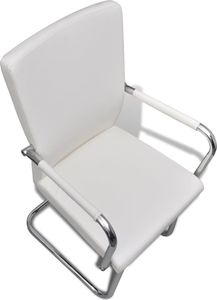 vidaXL Krzesła stołowe, 6 szt., białe, sztuczna skóra 5