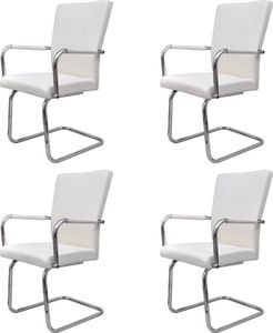 vidaXL Krzesła stołowe, 4 szt., białe, sztuczna skóra 2