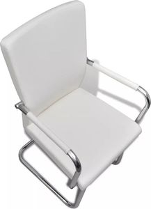 vidaXL Krzesła stołowe, 4 szt., białe, sztuczna skóra 5