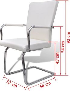 vidaXL Krzesła stołowe, 4 szt., białe, sztuczna skóra 6