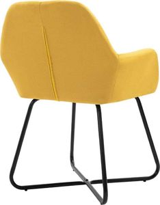 vidaXL Krzesła do jadalni, 2 szt., żółte, tapicerowane tkaniną 6