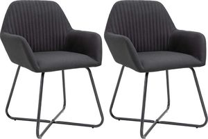 vidaXL Krzesła stołowe, 2 szt., czarne, tapicerowane tkaniną 1