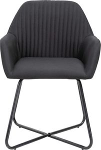 vidaXL Krzesła stołowe, 2 szt., czarne, tapicerowane tkaniną 4