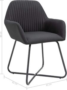 vidaXL Krzesła stołowe, 2 szt., czarne, tapicerowane tkaniną 8