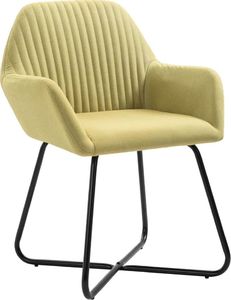 vidaXL Krzesła do jadalni, 2 szt., zielone, tapicerowane tkaniną 3