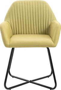 vidaXL Krzesła do jadalni, 2 szt., zielone, tapicerowane tkaniną 4