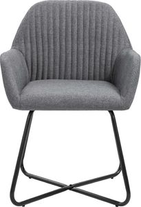 vidaXL Krzesła stołowe, 2 szt., ciemnoszare, tapicerowane tkaniną 4