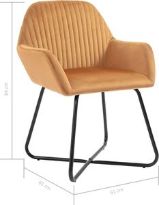 vidaXL Krzesła do jadalni, 2 szt., brązowe, aksamit 8