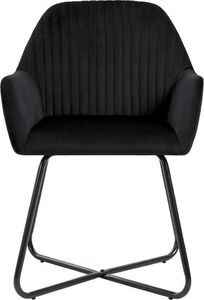 vidaXL Krzesła do jadalni, 2 szt., czarne, aksamit 4