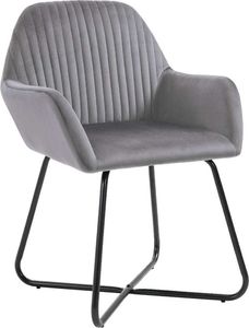 vidaXL Krzesła do jadalni, 2 szt., szare, aksamit 3